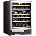 Cata 220 volt Designer series wine fridge integrated Built in under counter wine cooler 220v 46 bottle dual zone reversible door UBSSWC60220v
