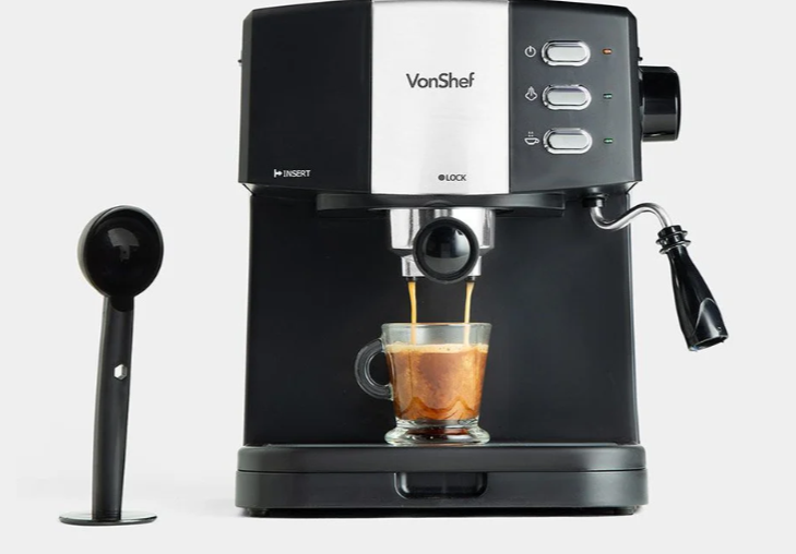 Vonshef 220 volt Pro espresso machine 15 Bar 220v 240 volts 2000098 cappuccino coffee maker