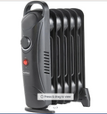 Vonhaus 220 volts 800 watts radiator oil filled heater 6 fin 220v 240 volt black 2500107